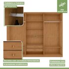 Guarda-roupa Caleb 276cm 3 Portas 2 Gavetas 7 Prateleiras Sup