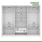 Guarda-roupa Caleb 276cm 3 Portas 2 Gavetas 9 Prateleiras 1 P