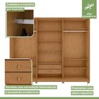 Guarda-roupa Caleb 276cm 3 Portas 2 Gavetas 9 Prateleiras 1 P