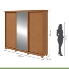 Guarda-roupa Caleb 276cm 3 Portas 2 Gavetas 9 Prateleiras 1 P