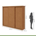 Guarda-roupa Caleb 276cm 3 Portas 2 Gavetas 9 Prateleiras Ame
