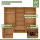 Guarda-roupa Caleb 276cm 3 Portas 2 Gavetas 9 Prateleiras Ame