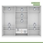 Guarda-roupa Caleb 276cm 3 Portas 2 Gavetas 9 Prateleiras Sup