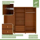 Guarda-roupa Caleb 276cm 3 Portas 3 Gavetas 7 Prateleiras 1 P