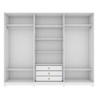Guarda-roupa Caleb 276cm 3 Portas 3 Gavetas 7 Prateleiras Com