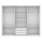 Guarda-roupa Caleb 276cm 3 Portas 3 Gavetas 9 Prateleiras 1 P