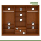 Guarda-roupa Caleb 276cm 3 Portas 3 Gavetas 9 Prateleiras 1 P