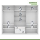 Guarda-roupa Caleb 276cm 3 Portas 3 Gavetas 9 Prateleiras Bra