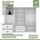 Guarda-roupa Caleb 276cm 3 Portas 3 Gavetas 9 Prateleiras Bra