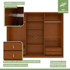 Guarda-roupa Caleb 276cm 3 Portas 4 Gavetas 8 Prateleiras 1 P