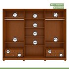 Guarda-roupa Caleb 276cm 3 Portas 4 Gavetas 8 Prateleiras 1 P