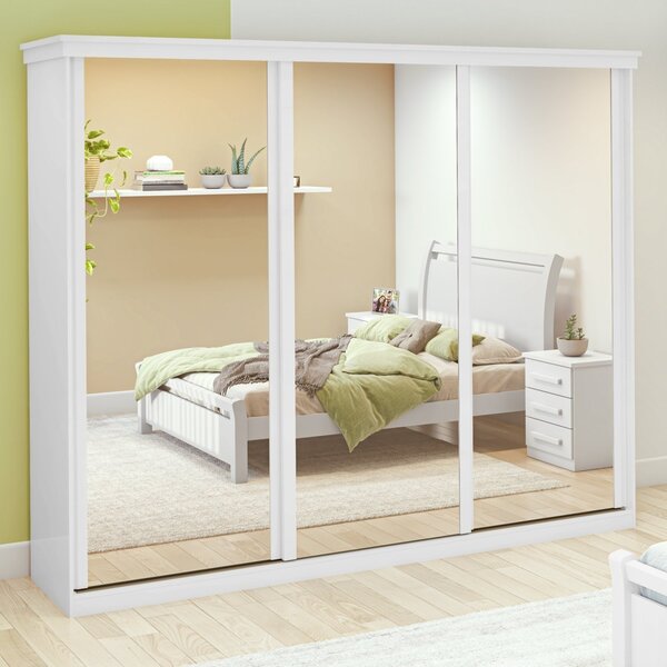 Guarda-roupa Caleb 276cm 3 Portas 4 Gavetas 8 Prateleiras Sup