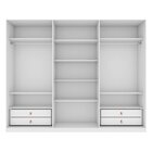 Guarda-roupa Caleb 276cm 3 Portas 4 Gavetas 8 Prateleiras Sup