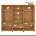 Guarda-roupa Caleb 276cm 3 Portas 6 Gavetas 5 Prateleiras 1 P