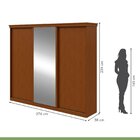 Guarda-roupa Caleb 276cm 3 Portas 6 Gavetas 5 Prateleiras 1 P