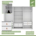 Guarda-roupa Caleb 276cm 3 Portas 6 Gavetas 5 Prateleiras 1 P