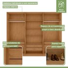 Guarda-roupa Caleb 276cm 3 Portas 6 Gavetas 5 Prateleiras Sup