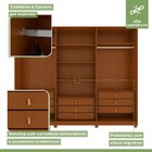 Guarda-roupa Caleb 276cm 3 Portas 9 Gavetas 5 Prateleiras 1 P