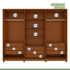 Guarda-roupa Caleb 276cm 3 Portas 9 Gavetas 5 Prateleiras 1 P