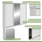 Guarda-roupa Caleb 276cm 3 Portas 9 Gavetas 5 Prateleiras 1 P