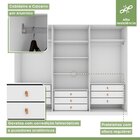 Guarda-roupa Caleb 276cm 3 Portas 9 Gavetas 5 Prateleiras Sup