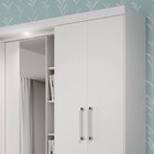 Guarda Roupa Camarim 5.7 Com Espelho 5 Portas 6 Gavetas Branco