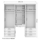 Guarda Roupa Camarim 5.7 Com Espelho 5 Portas 6 Gavetas Branco