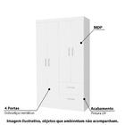Guarda Roupa Camélia Com 4 Portas - Branco