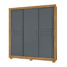 Guarda Roupa Canada 3 Portas 3 Gavetas Freijo Cinza