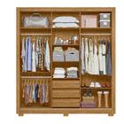 Guarda Roupa Canada 3 Portas 3 Gavetas Freijo Cinza