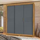 Guarda Roupa Canada 3 Portas 3 Gavetas Freijo Cinza