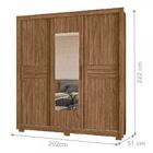 Guarda Roupa Canada 3 Portas Com Espelho 3 Gavetas Naturale