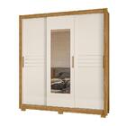 Guarda Roupa Canada 3 Portas Com Espelho Freijo Off White