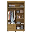 Guarda Roupa Canadá 4 Portas Cantoneira Carvalho Rústico