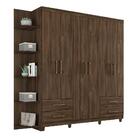 Guarda Roupa Canadá 6 Portas Cantoneira Café Wood