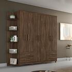Guarda Roupa Canadá 6 Portas Cantoneira Café Wood