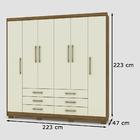 Guarda Roupa Canadá 6 Portas E 6 Gavetas Nature/champanhe - V