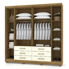 Guarda Roupa Canadá 6 Portas E 6 Gavetas Nature/champanhe - V