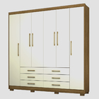 Guarda Roupa Canadá 6 Portas E 6 Gavetas Nature/champanhe - V