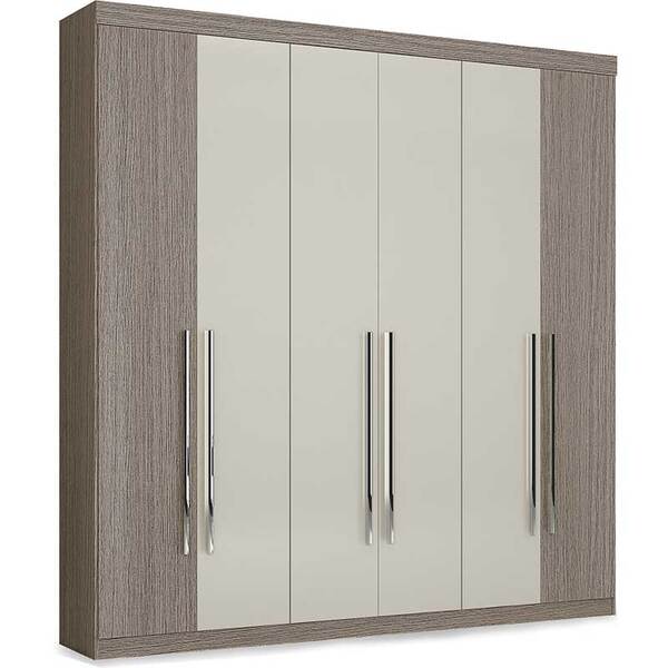 Guarda-roupa Canadá 6 Portas - Moval - Carvalho / Camurca