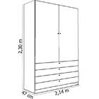 Guarda-roupa Canadá 6 Portas - Moval - Carvalho / Camurca