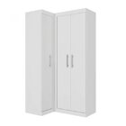 Guarda Roupa Canto 3 Portas 2 Gavetas Star Poliman Branco