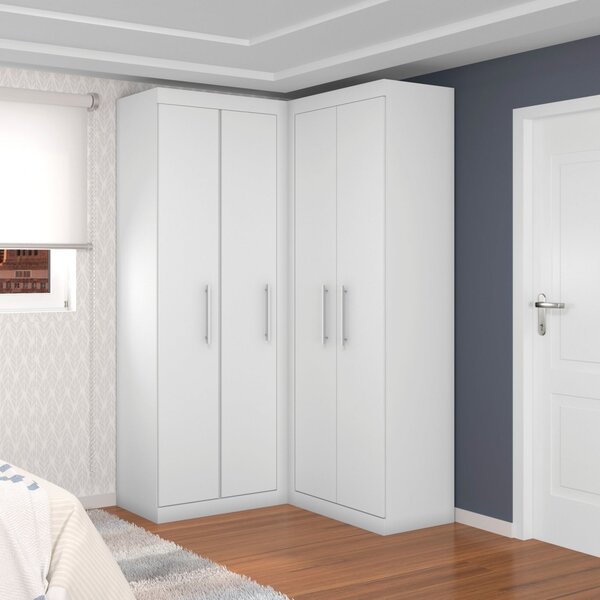 Guarda Roupa Canto 4 Portas 2 Gavetas Star Poliman Móveis Bra