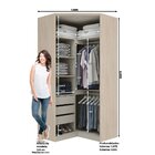 Guarda-roupa Canto Closet Diamante M300 2 Portas 3 Gavetas He