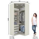 Guarda Roupa Canto Closet Modulado 2 Portas 3 Gavetas   Areia