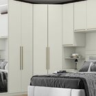 Guarda Roupa Canto Closet Modulado 2 Portas 3 Gavetas Led Pre