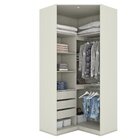 Guarda Roupa Canto Closet Modulado 2 Portas 3 Gavetas Led Pre