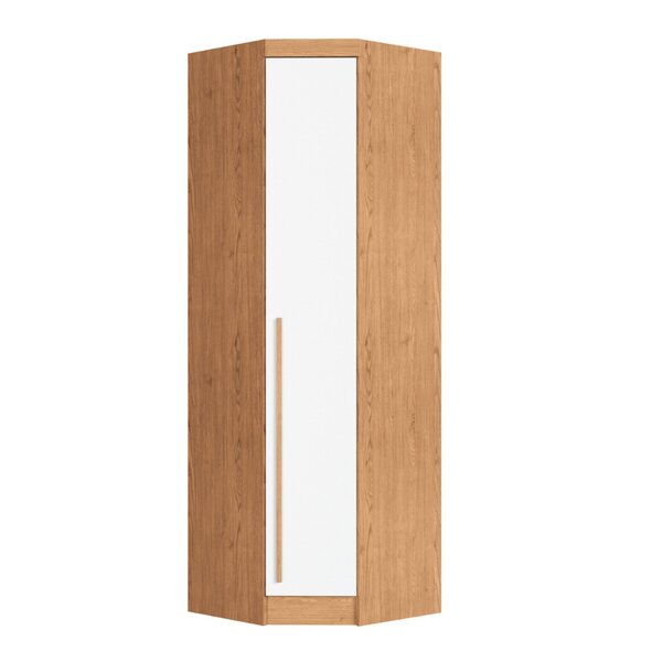Guarda-roupa Canto Oblíquo 1 Porta Infinity Cedro/ Branco Line