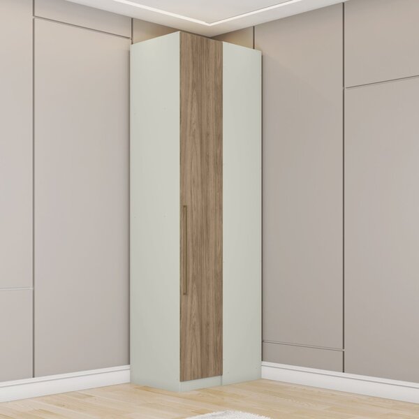 Guarda-roupa Canto Reto 1 Porta Seletto Areia Hp/jequitibá