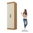 Guarda-roupa Canto Reto 2 Portas Paris Cinamomo/off White